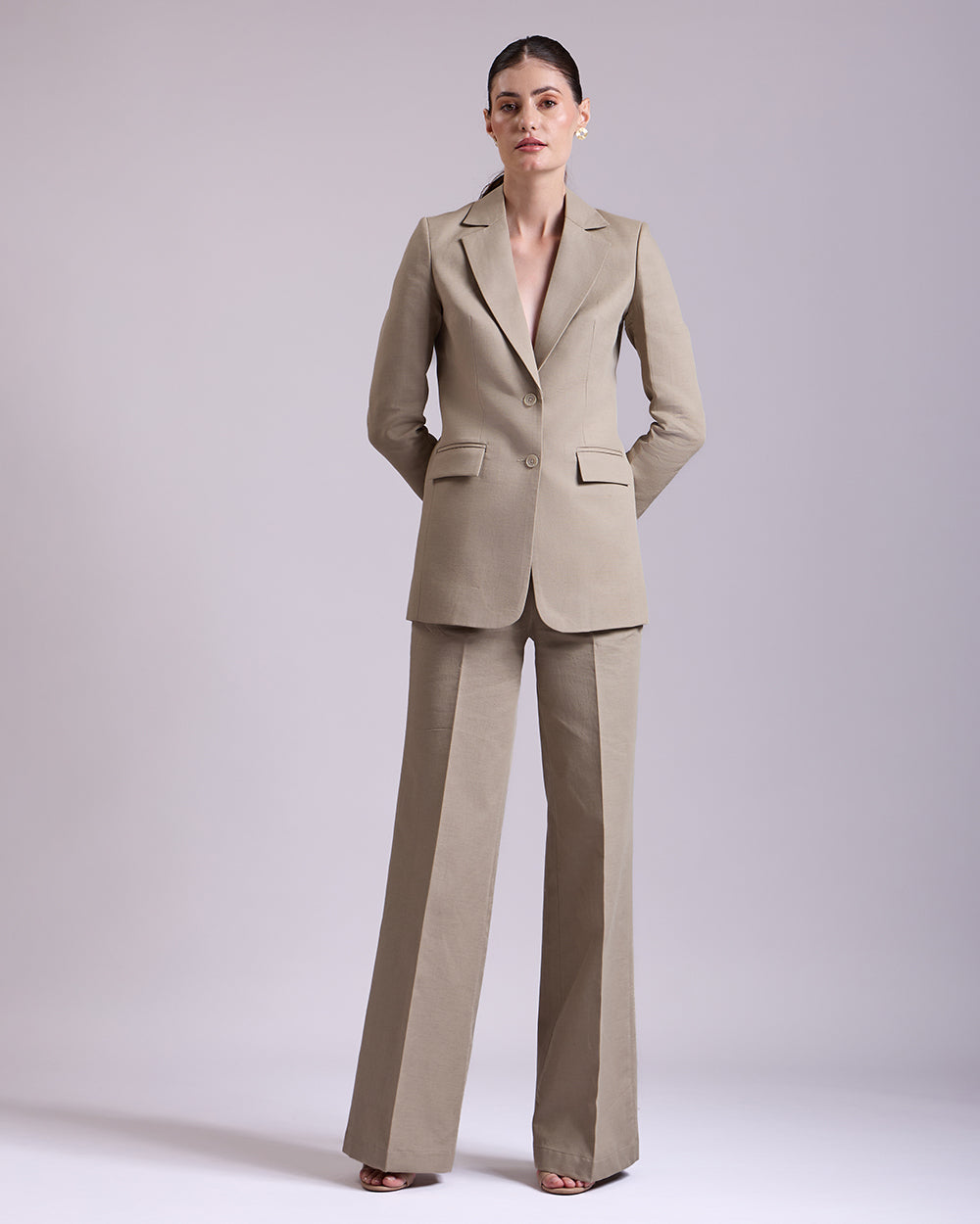 Olive Single-Breasted Suit 2-Piece