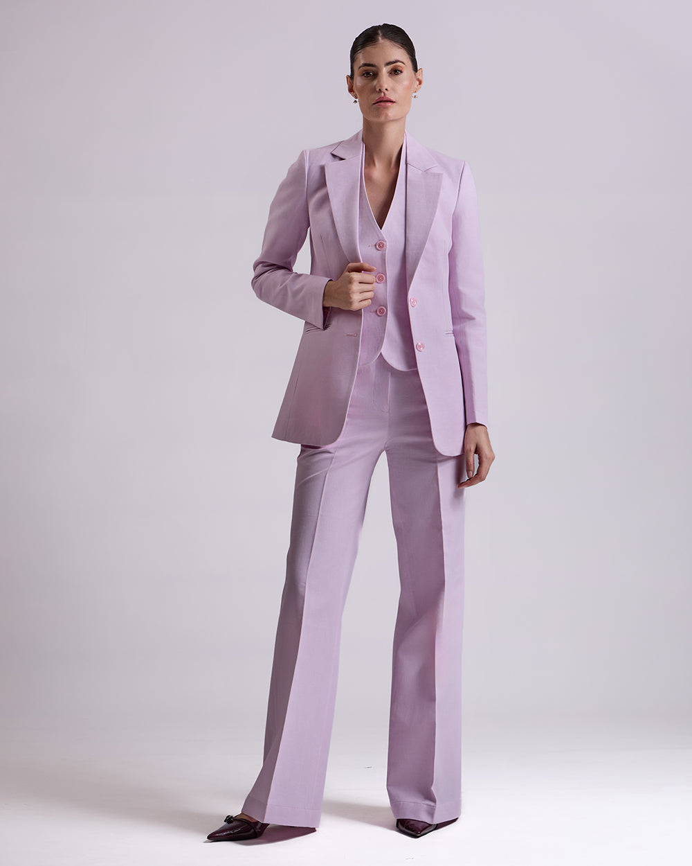 Lavender Single breasted 3-Piece Suit