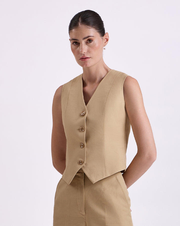 tan brown waistcoat