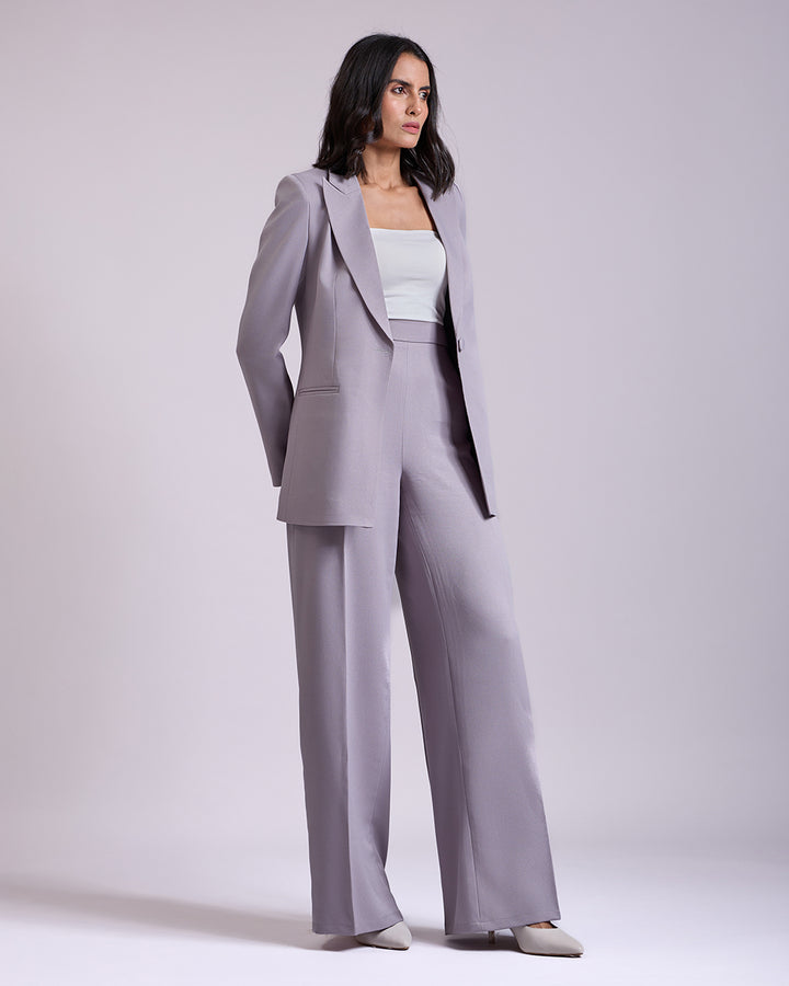 Monica Grey Single-Breasted 2-piece Suit