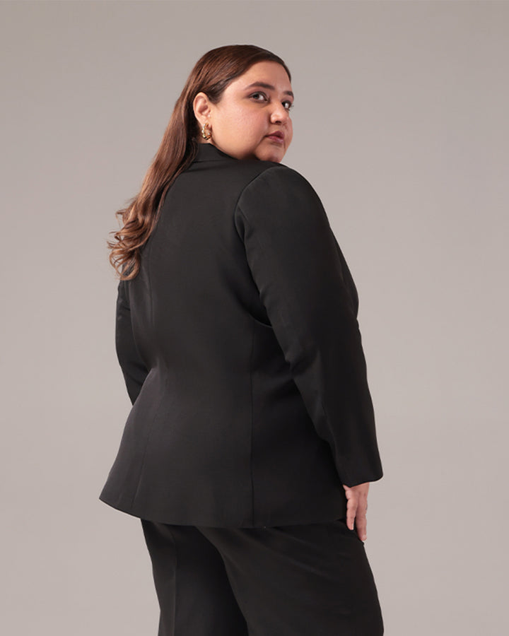 Black Plus Size Blazer for Women Sheen Couture – Sheen Couture