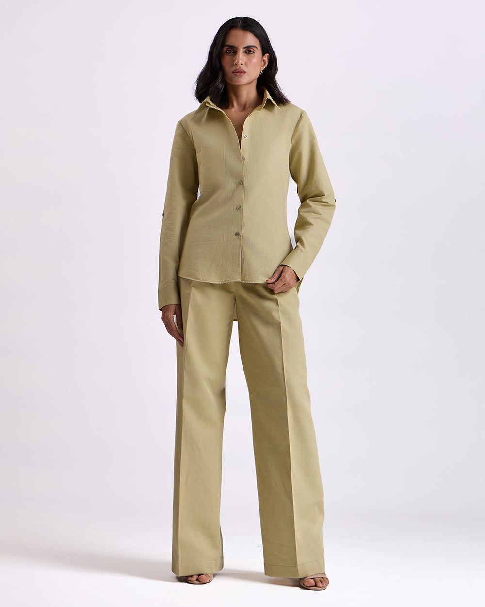Pista Green Shirt And Pant Set