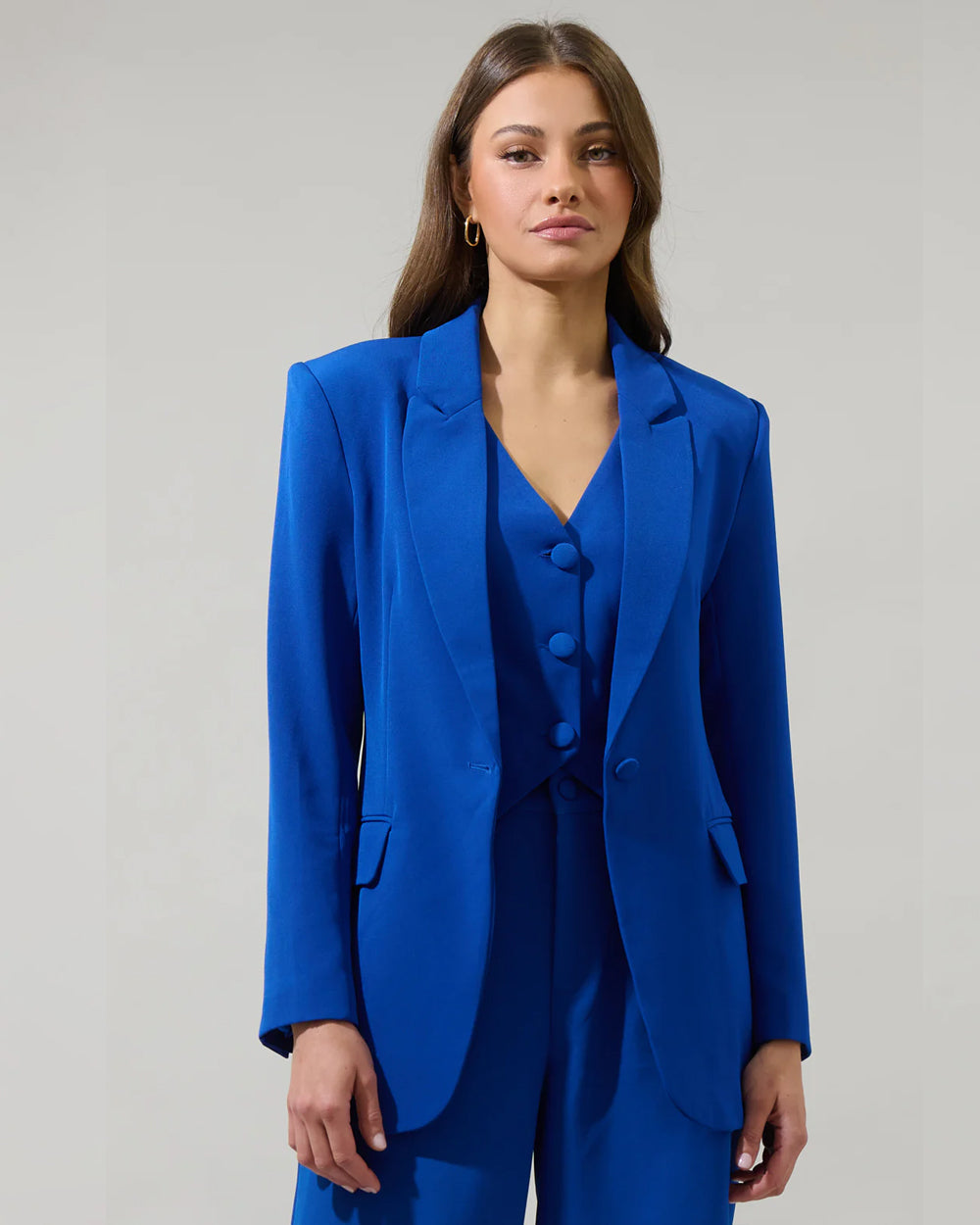 Royal Blue Single Breasted Blazer Set