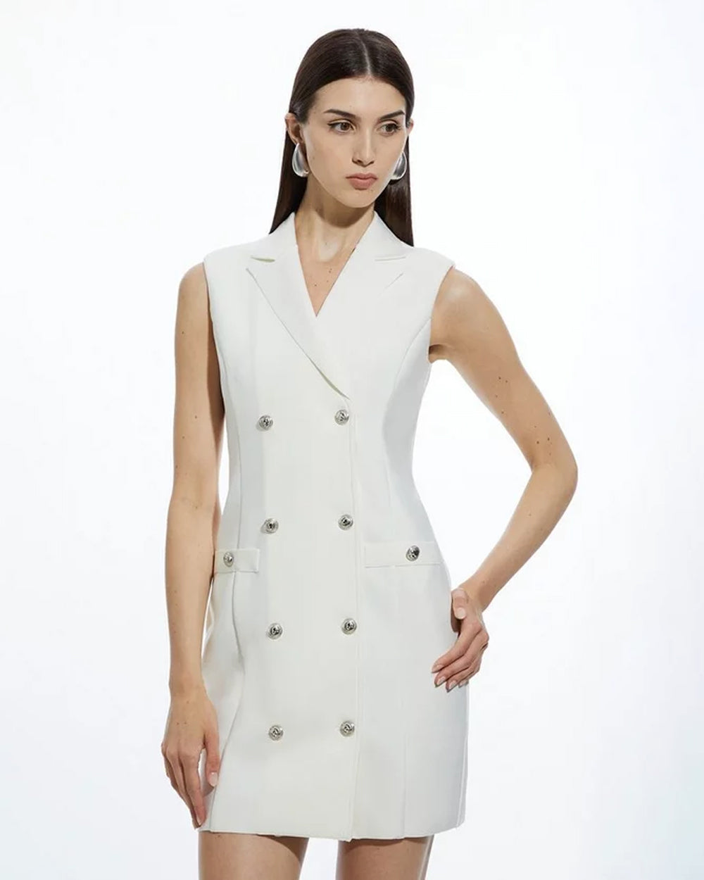 Gloria White Mini Blazer dress