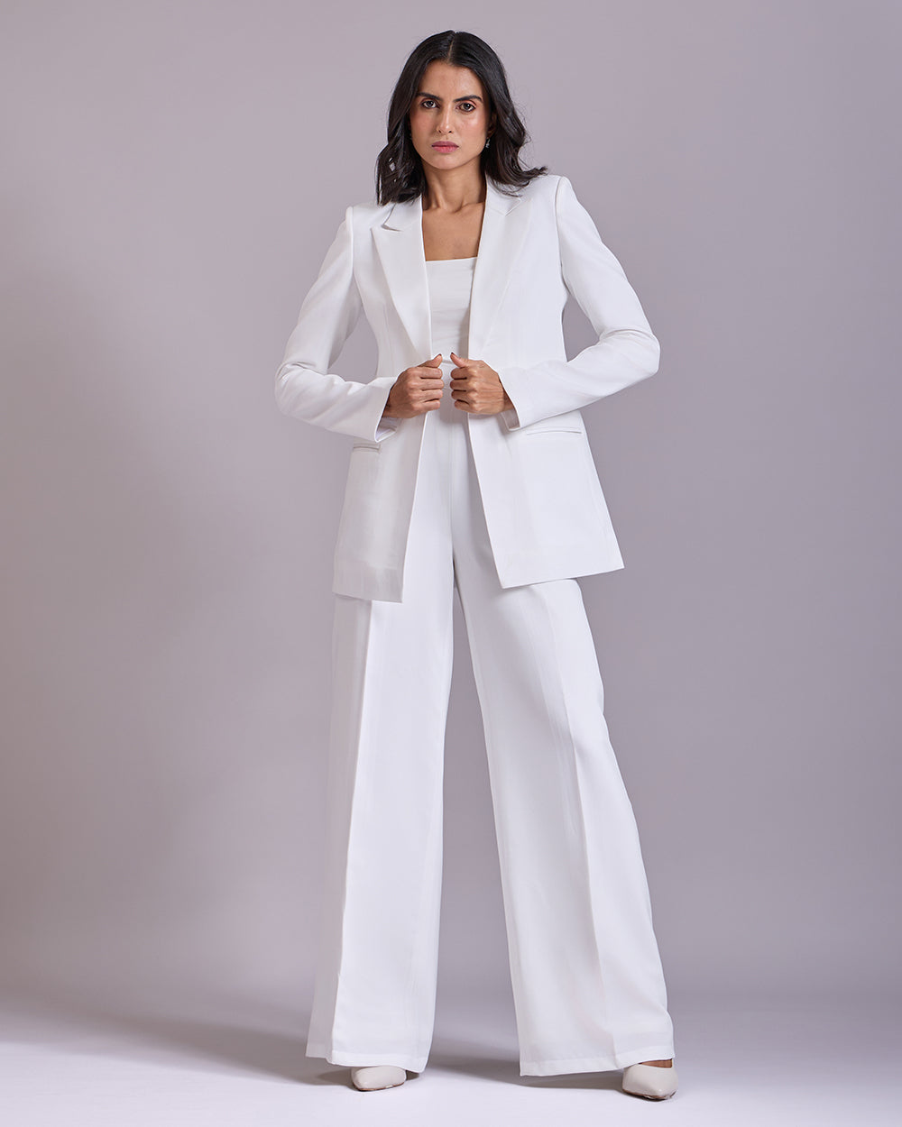 Monica White Single-Breasted 2-piece Suit