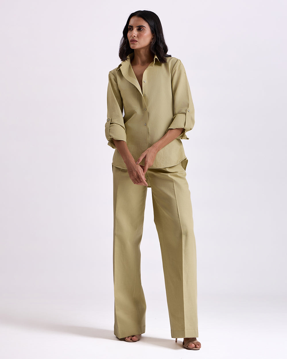 Pista Green Shirt And Pant Set