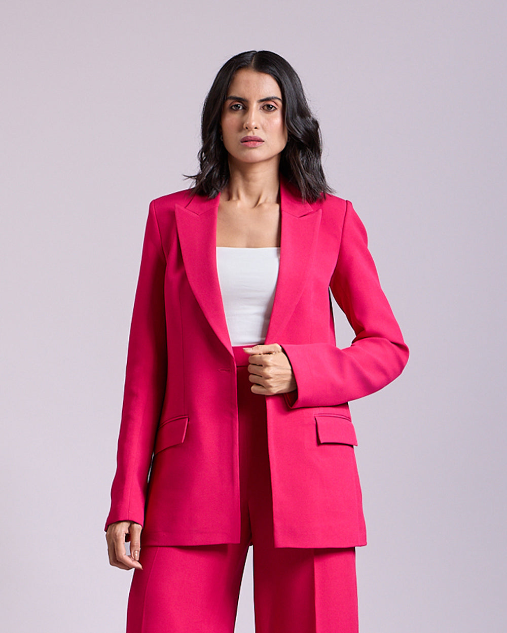 Monica Hot pink Single-Breasted Blazer
