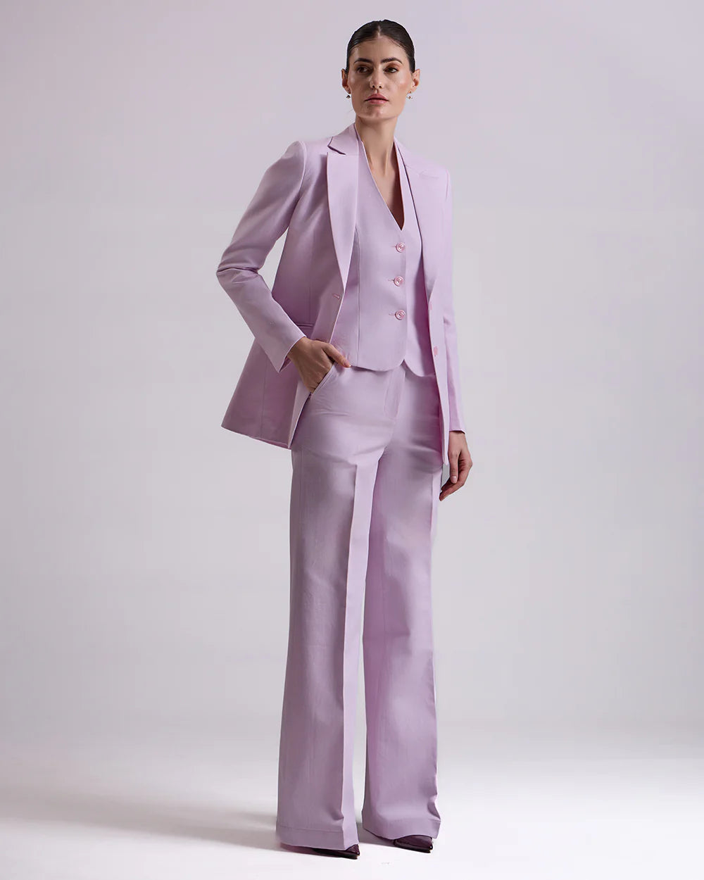 Lavender Single-Breasted Suit 2-Piece