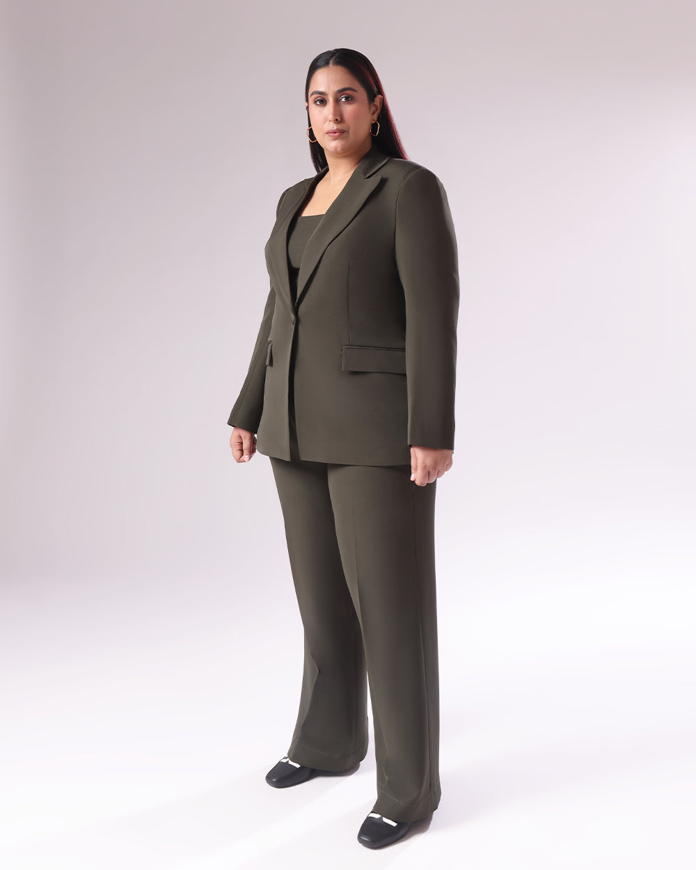 Moss Green Single Breasted Blazer Set