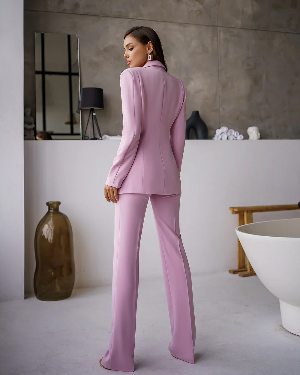 Pink Single-Breasted Suit 2-Piece