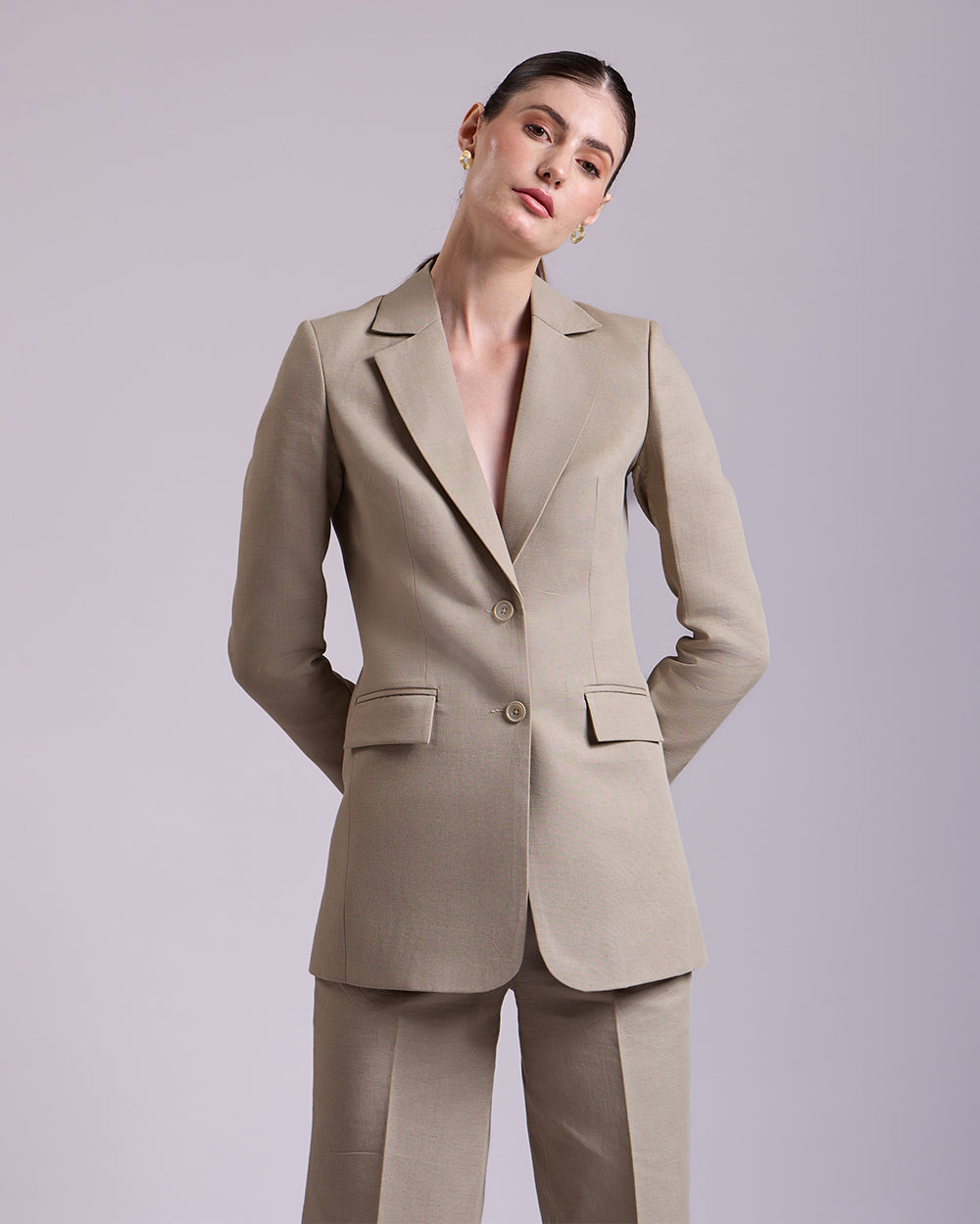 Olive Single Breasted Blazer