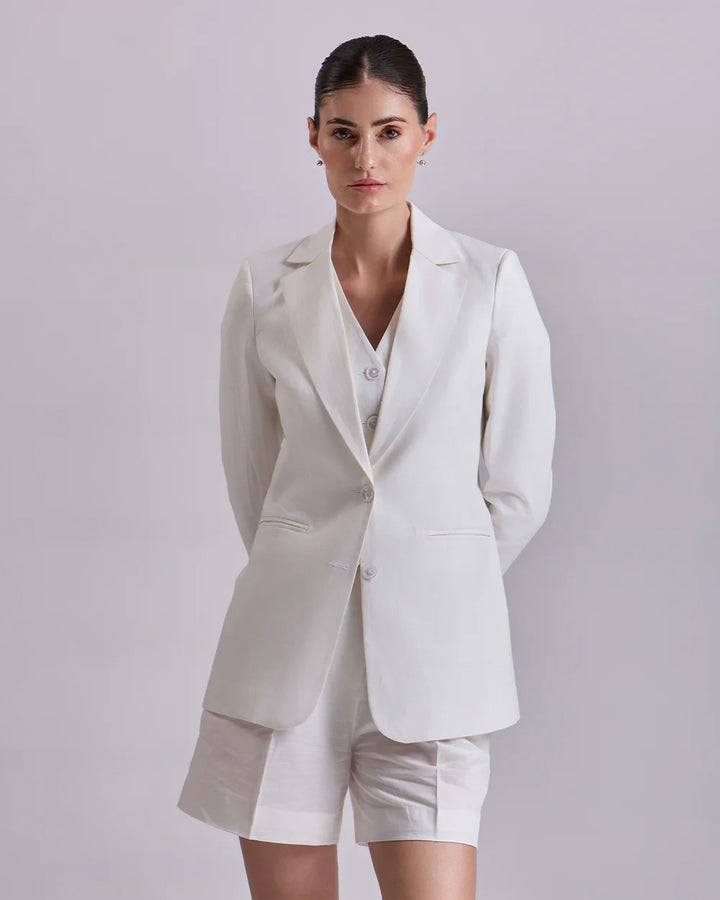 White Waistcoat And Short Set