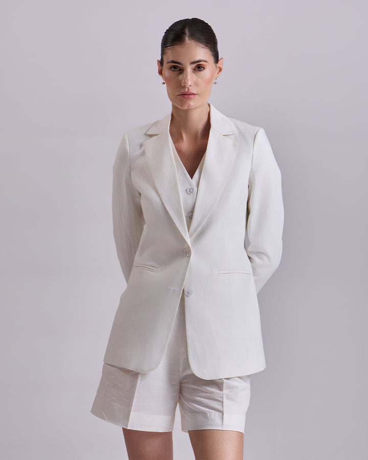 white Short Suit 3 Piece