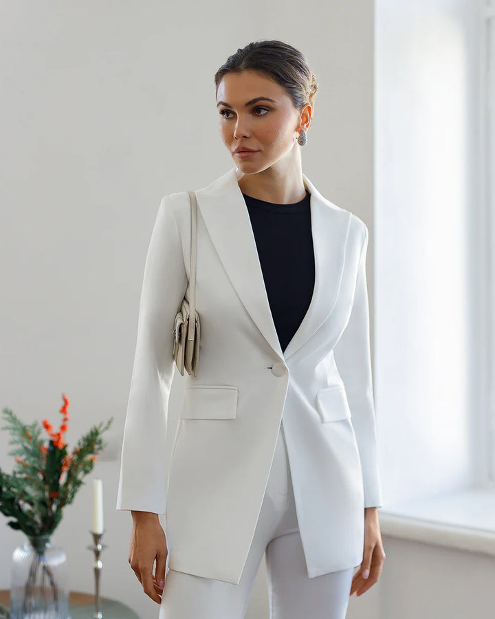 White Single-Breasted Suit 2-Piece