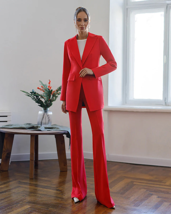 Red Single-Breasted Suit 2-Piece