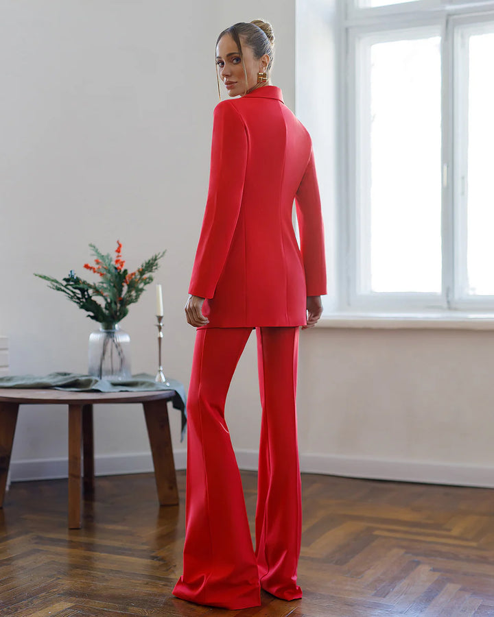 Red Single-Breasted Suit 2-Piece