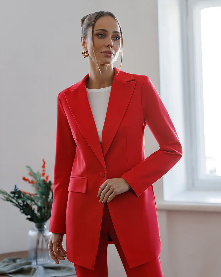 Red Single-Breasted Suit 2-Piece