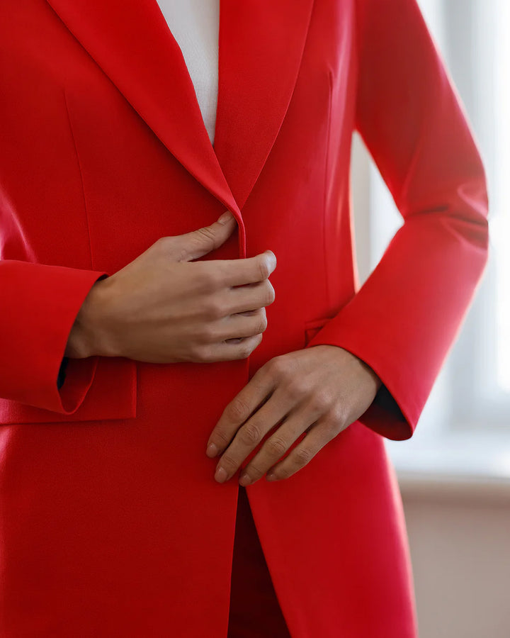 Red Single-Breasted Suit 2-Piece