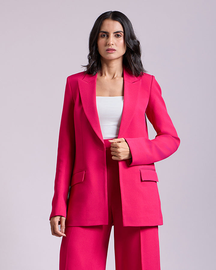 Monica Hot pink Single-Breasted Blazer