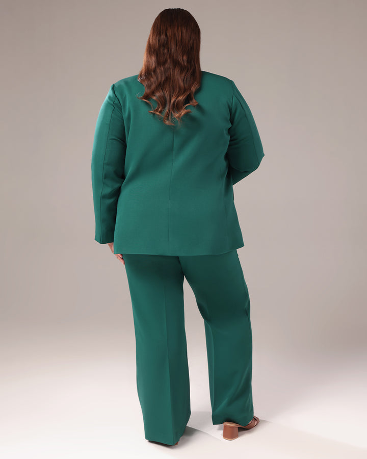 Green Slim Fit Blazer Set
