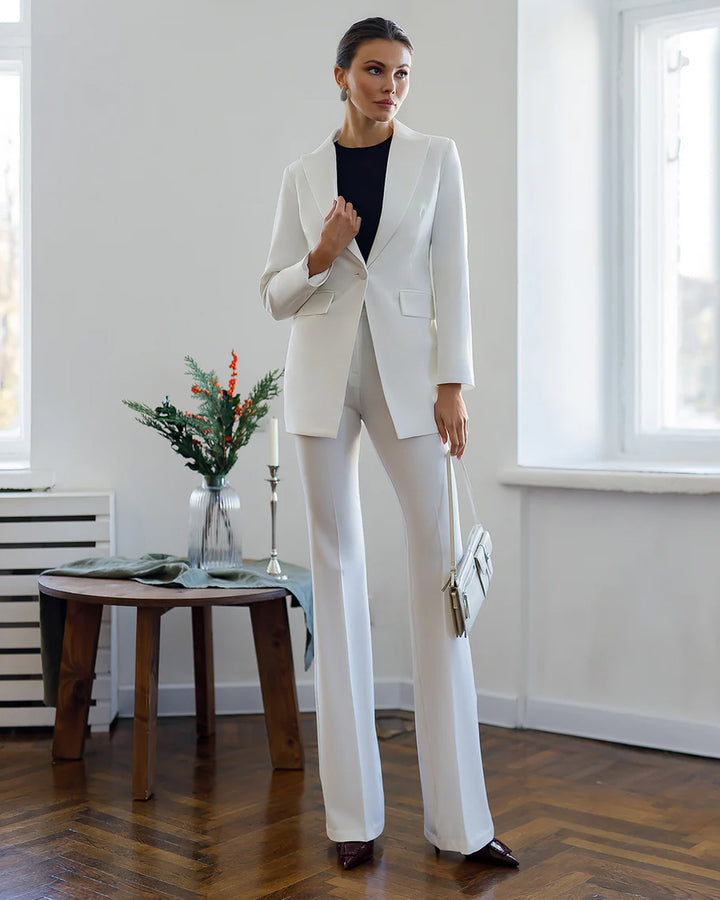 White Single-Breasted Suit 2-Piece