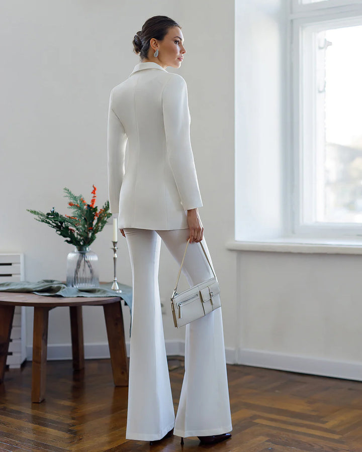 White Single-Breasted Suit 2-Piece