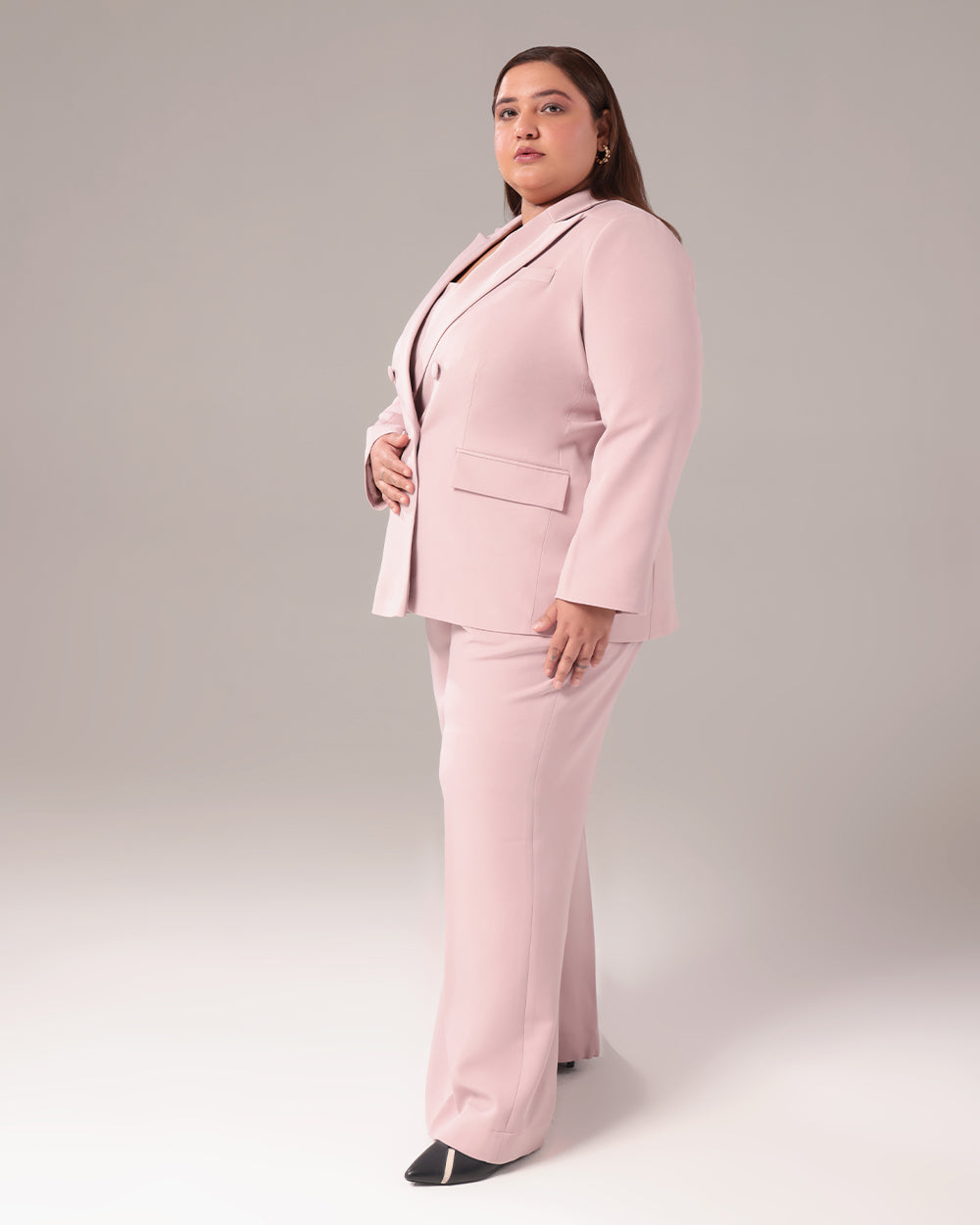 Dusty Pink Double Breasted Blazer Suit