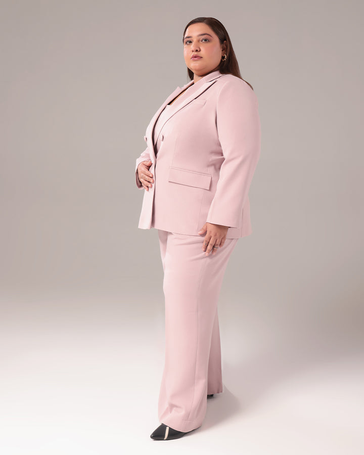 Dusty Pink Double Breasted Blazer Suit