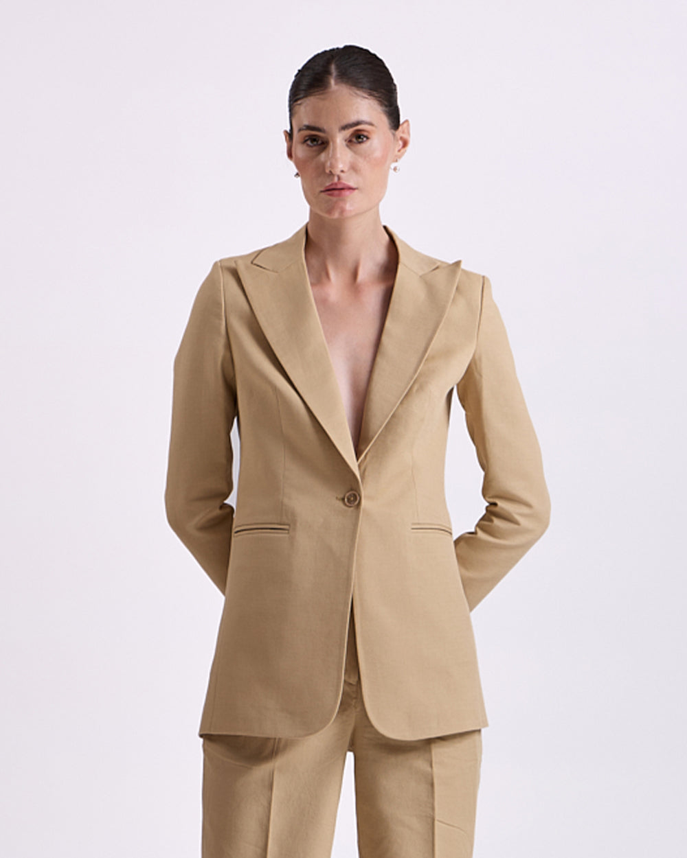 Linen - Tan Brown Blazer