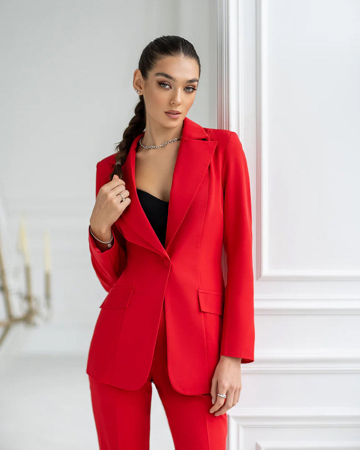 Red Single-Breasted Suit 2-Piece