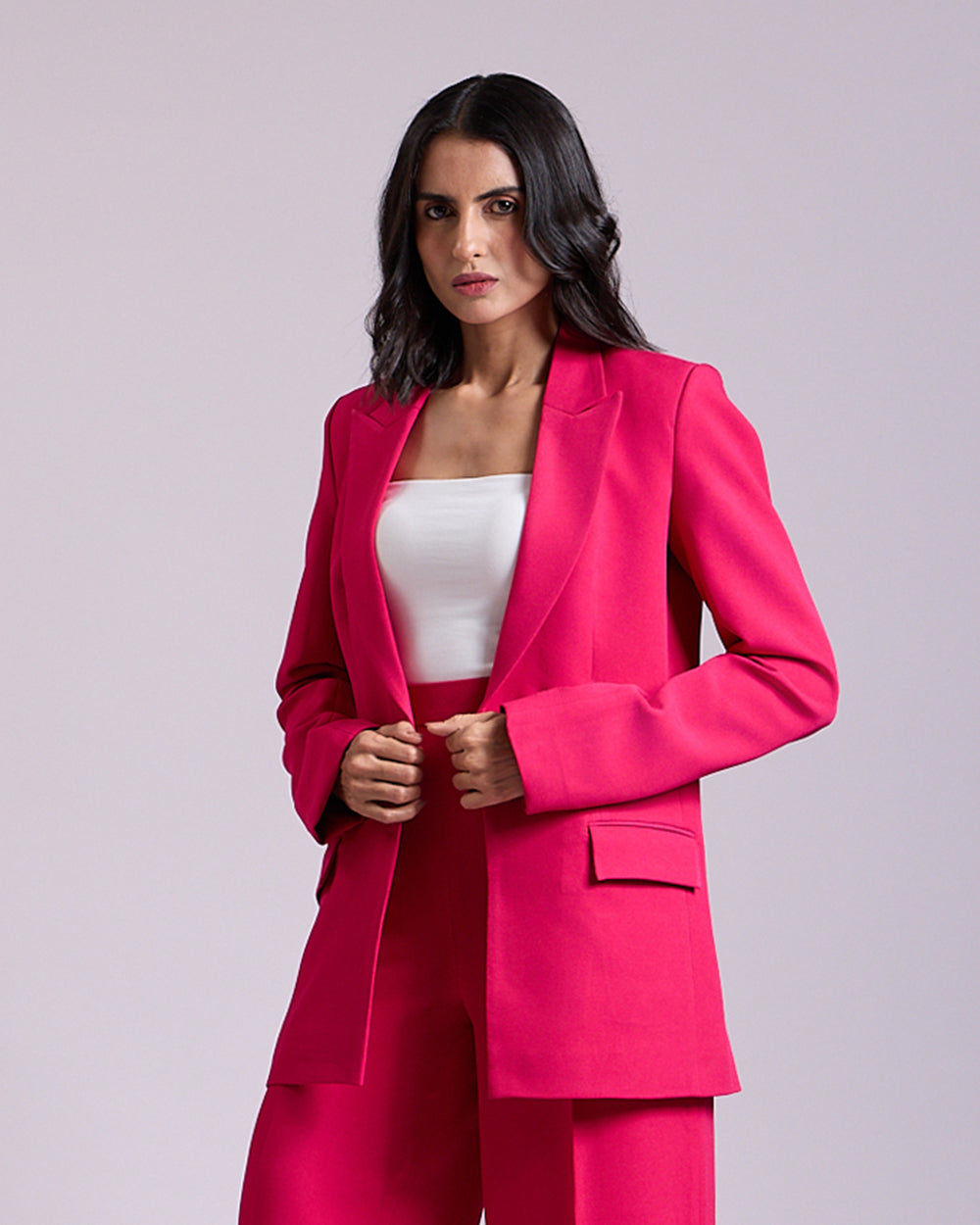 Monica Hot pink Single-Breasted Blazer