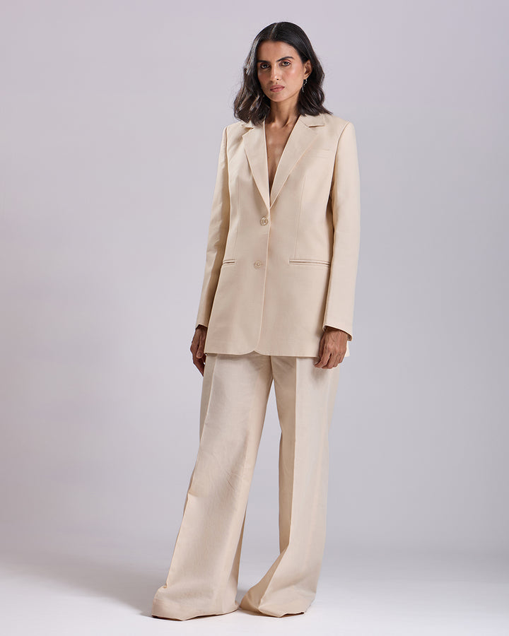 Beige Oversized 2-Piece Suit