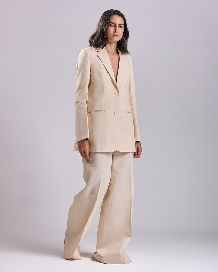 Beige Oversized 2-Piece Suit