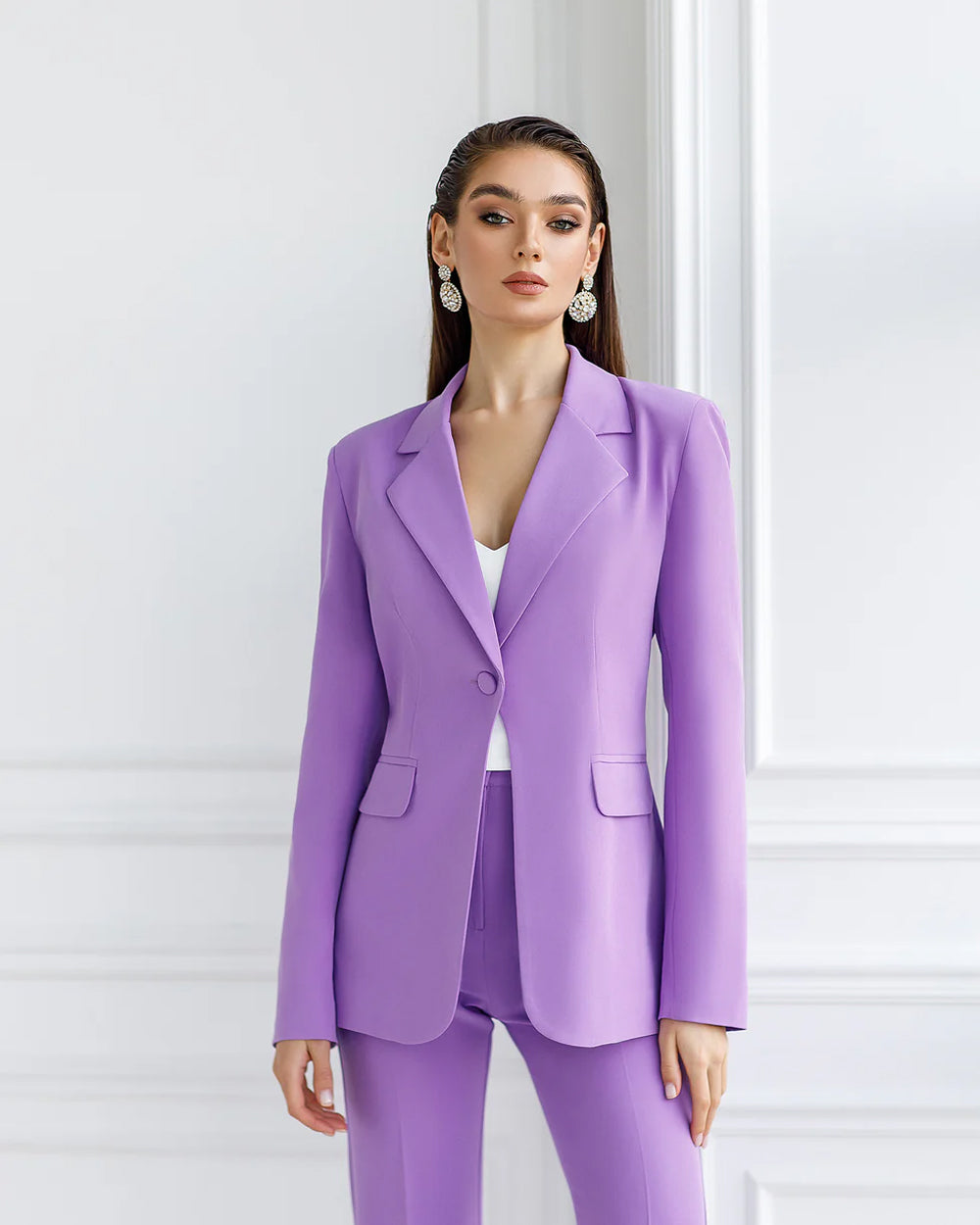 Lavender Single-Breasted Suit 2-Piece