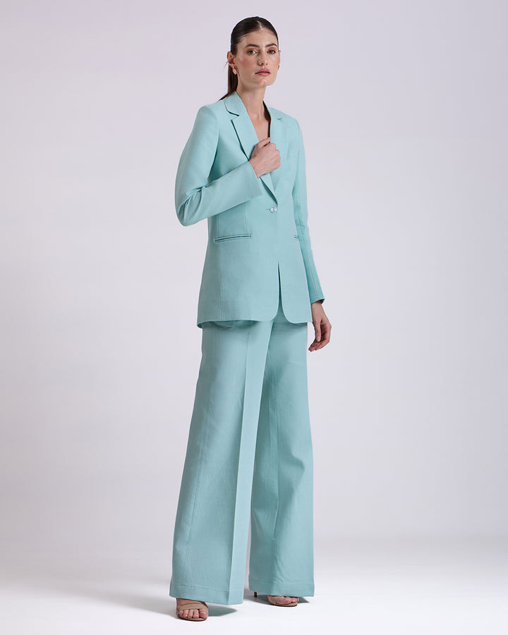 Teal Blue Single Breasted Suit 2-Piece