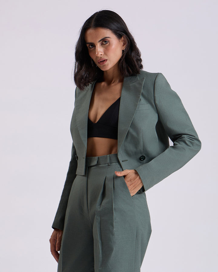 Green Crop Jacket