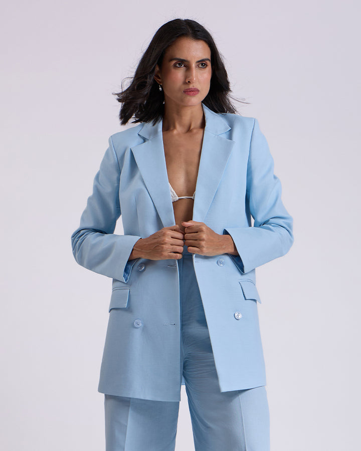 Sky blue Oversized Blazer