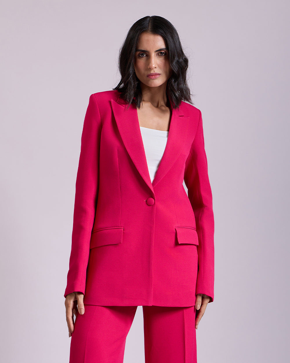 Monica Hot pink Single-Breasted Blazer