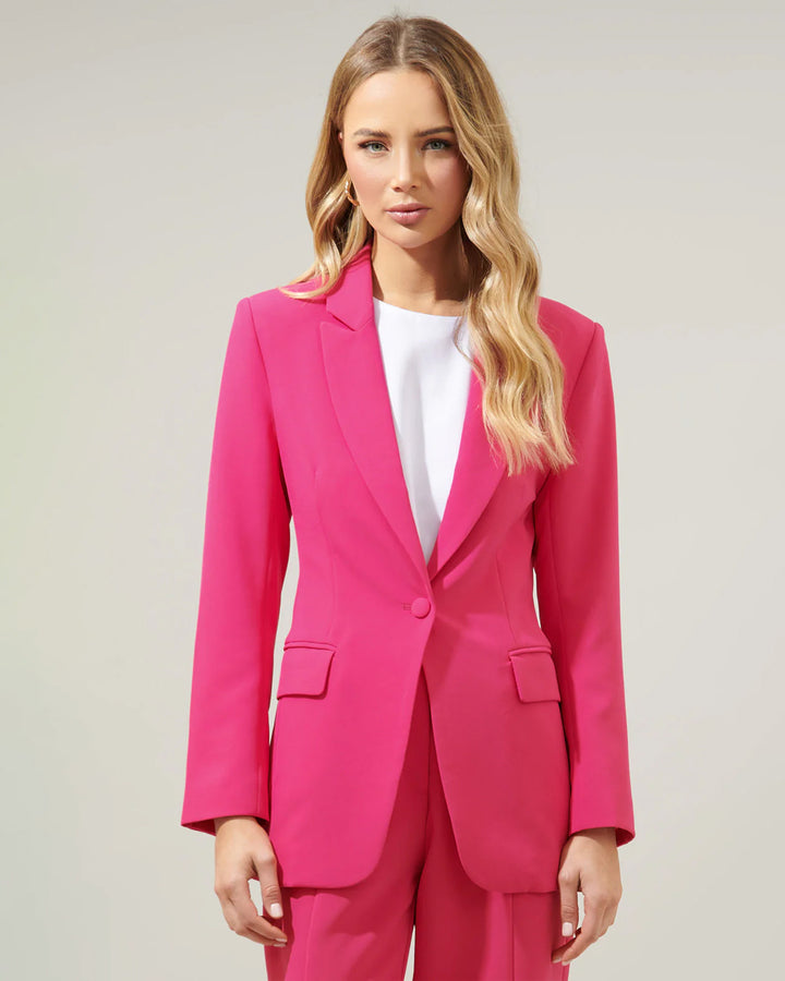 Sofia hot pink Single-Breasted Blazer Suit