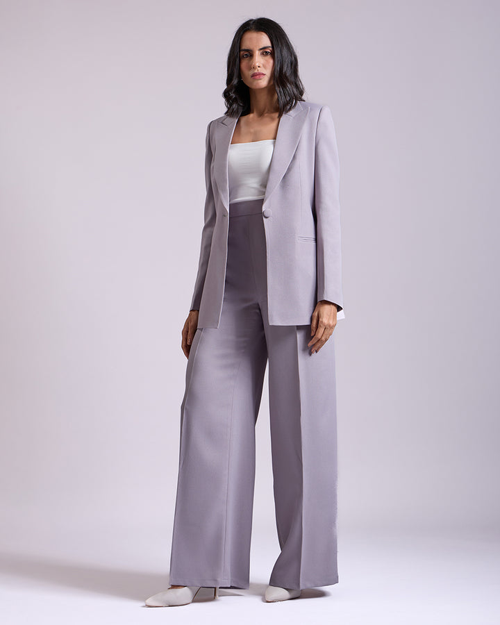 Monica Grey Single-Breasted 2-piece Suit