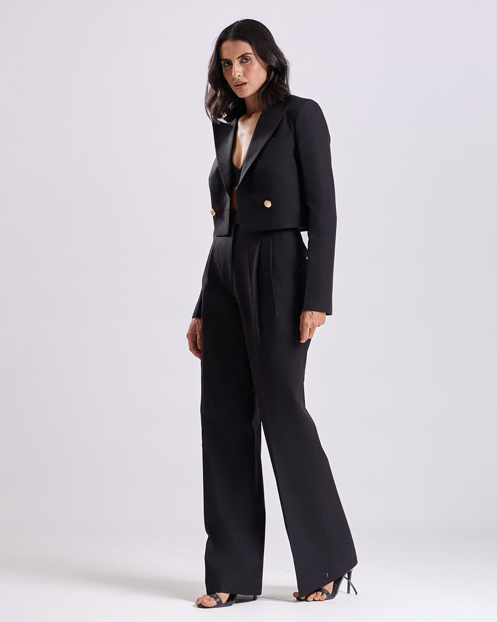 Black Pleated High waist pants