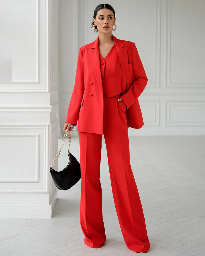 Red Double-Breasted 3-Piece Suit