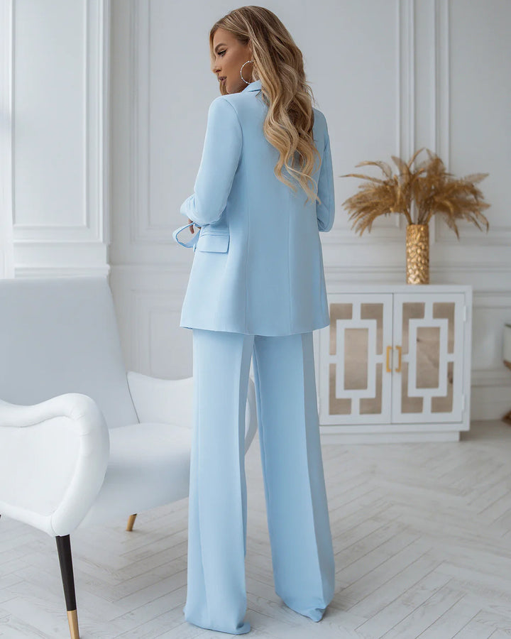 Saly Sky Blue Double-Breasted Suit