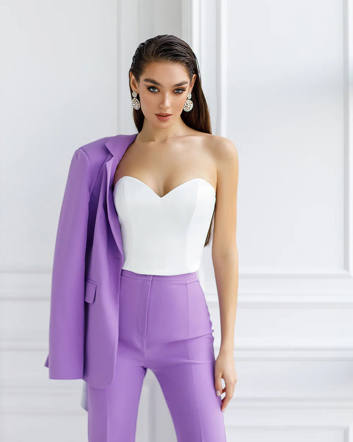 Lavender Single-Breasted Suit 2-Piece