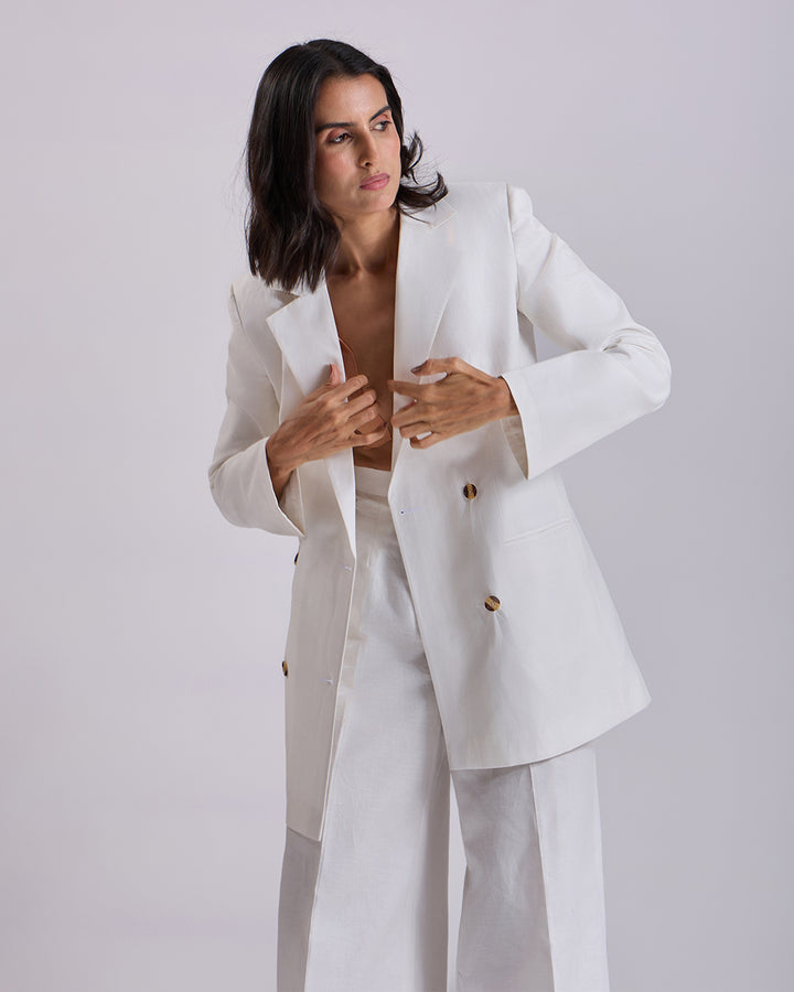 Off White Oversized 2-Piece Suit