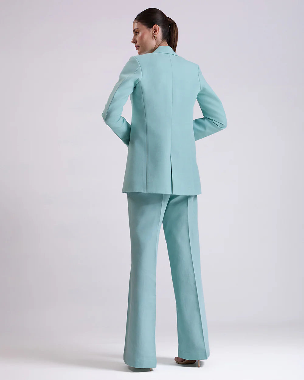 Teal Blue Single Breasted Suit 2-Piece