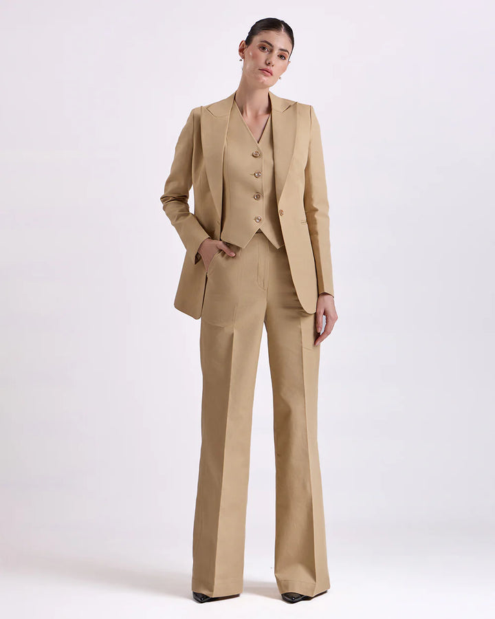 Tan Brown Waistcoat And Pant Set