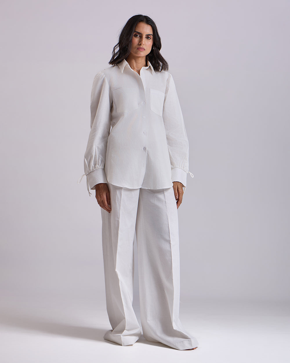Off White Oversized Shirt And Pant
