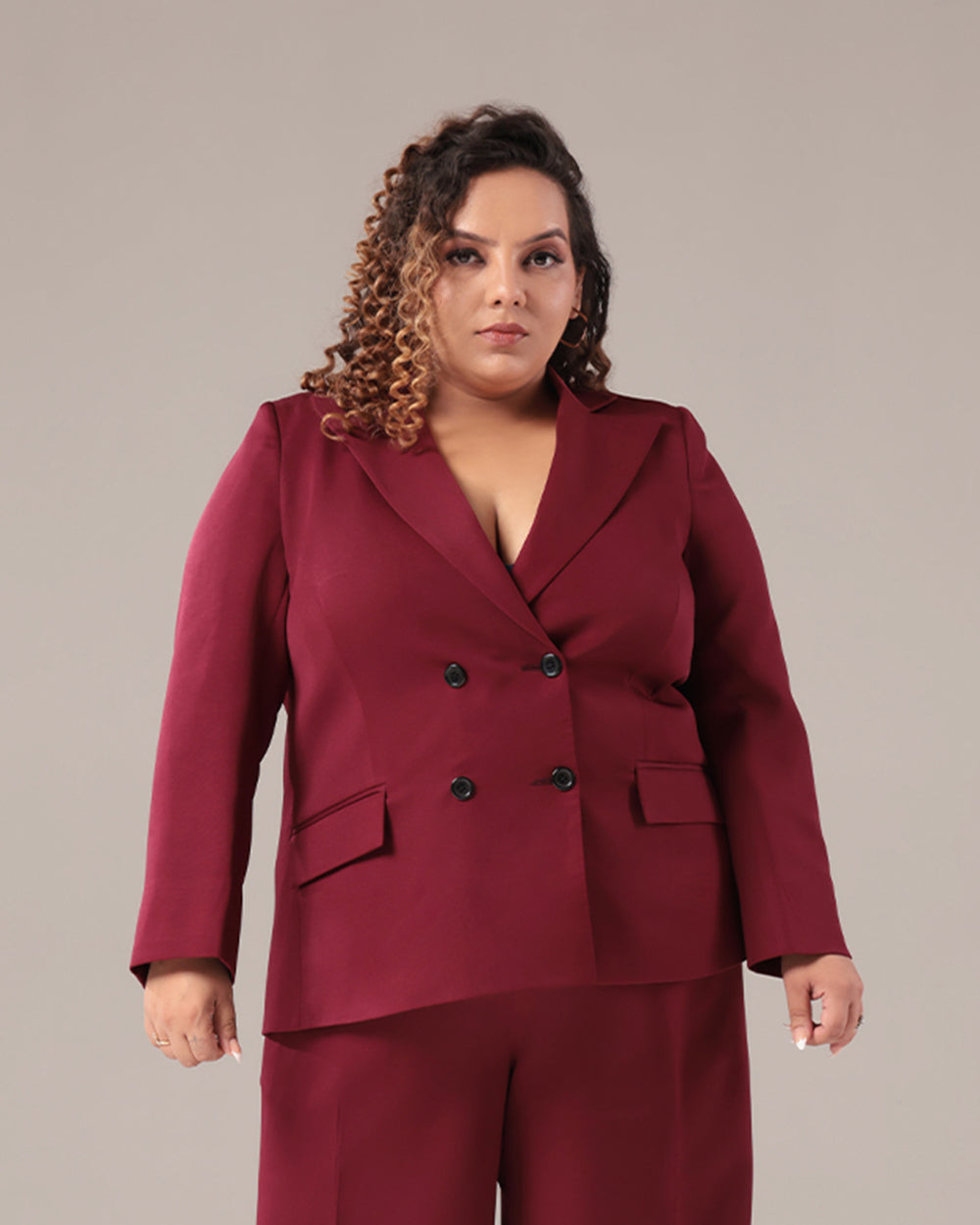 Wine Plus Size Blazer for Women Sheen Couture Blazers – Sheen