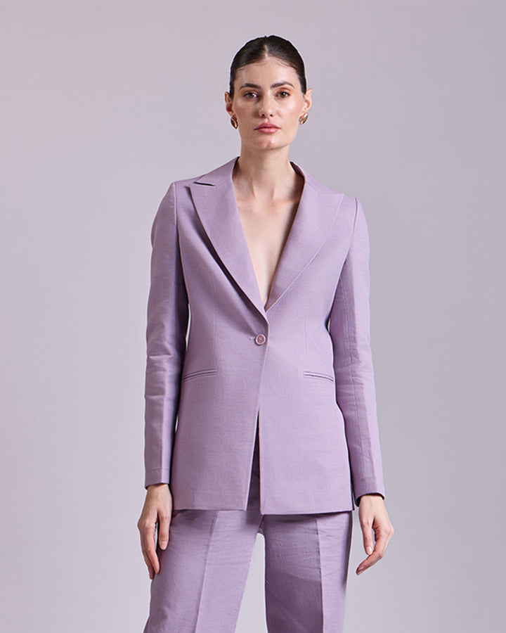 Onion Pink Single Breasted Blazer